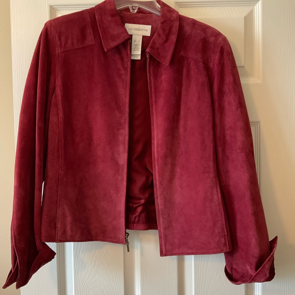 Liz Claiborne Women's Cranberry Red Suede Blazer